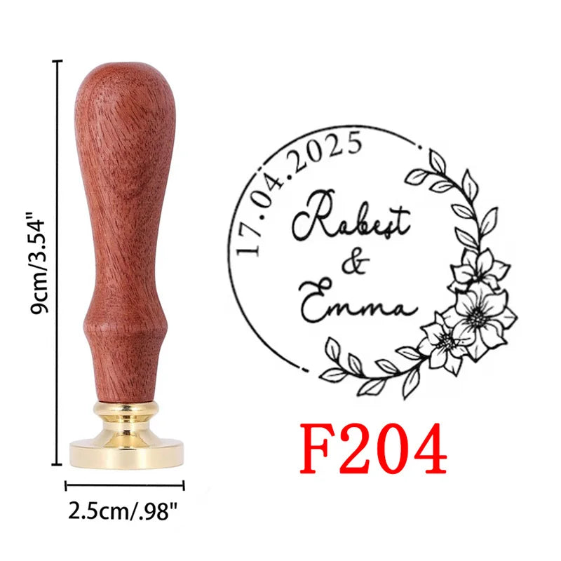 Custom Wax Seal Stamp - Wedding Monogram & Logo