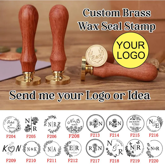 Custom Wax Seal Stamp - Wedding Monogram & Logo