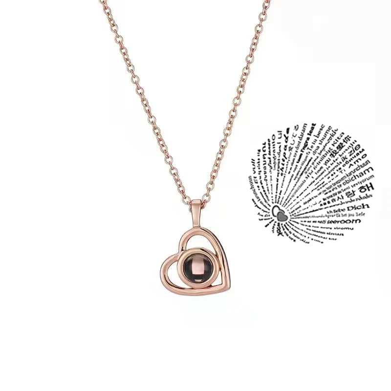 Love Heart Projection Necklace