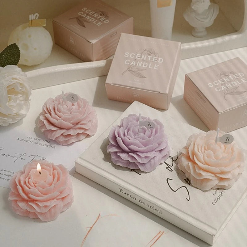 3D Peony Aromatherapy Candle Gift Set