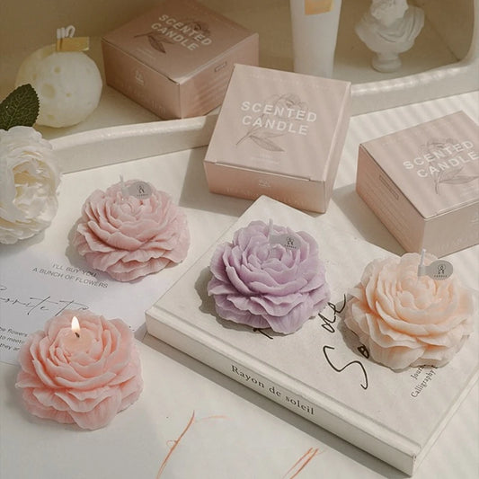 3D Peony Aromatherapy Candle Gift Set