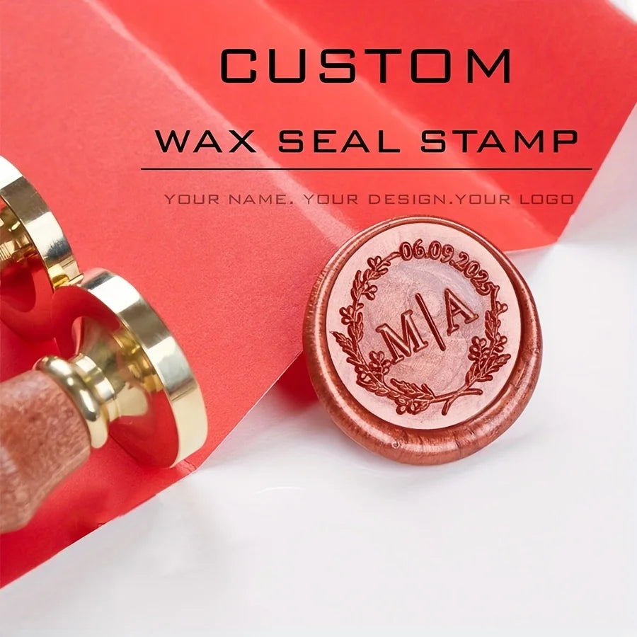 Custom Wax Seal Stamp - Wedding Monogram & Logo