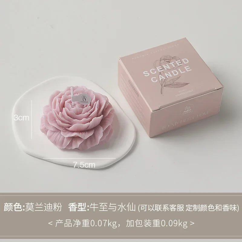 3D Peony Aromatherapy Candle Gift Set