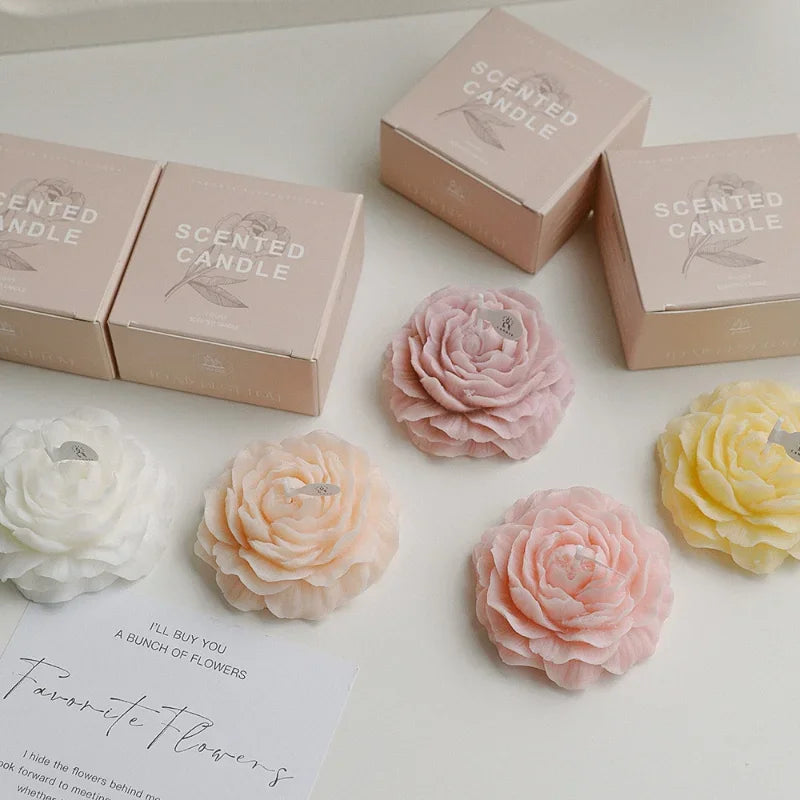 3D Peony Aromatherapy Candle Gift Set