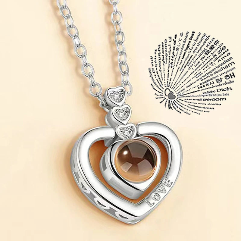 Love Heart Projection Necklace