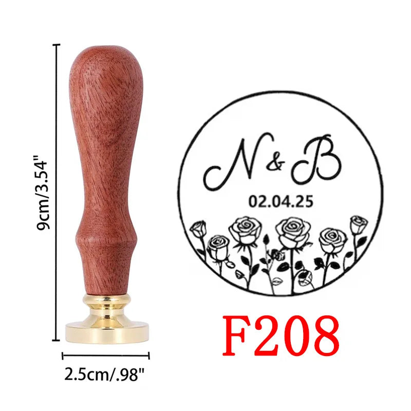 Custom Wax Seal Stamp - Wedding Monogram & Logo