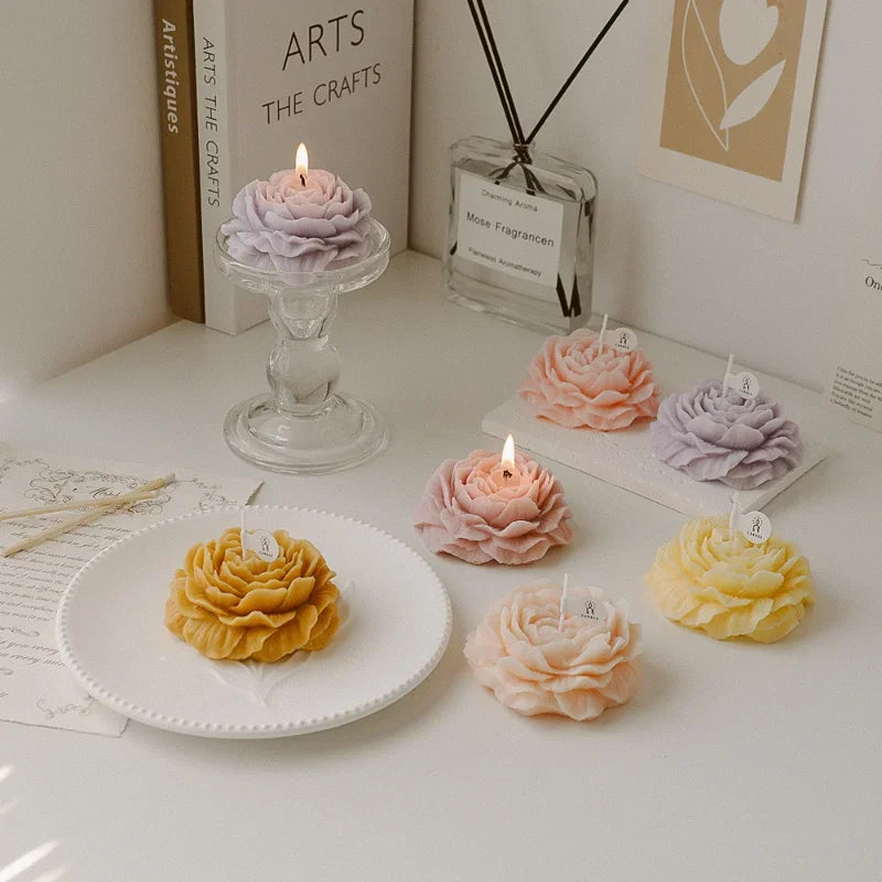 3D Peony Aromatherapy Candle Gift Set