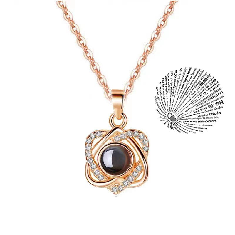 Love Heart Projection Necklace