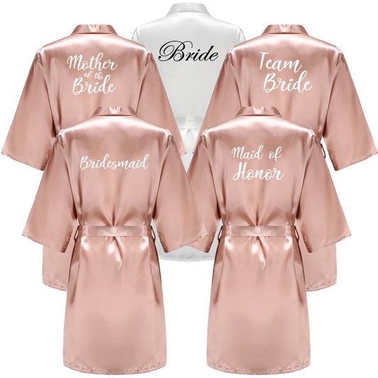 Personalised Satin Wedding Robes — Bride & Bridal Party