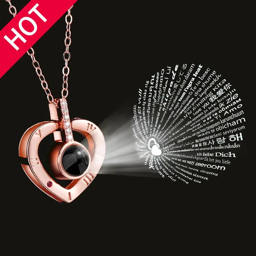Love Heart Projection Necklace