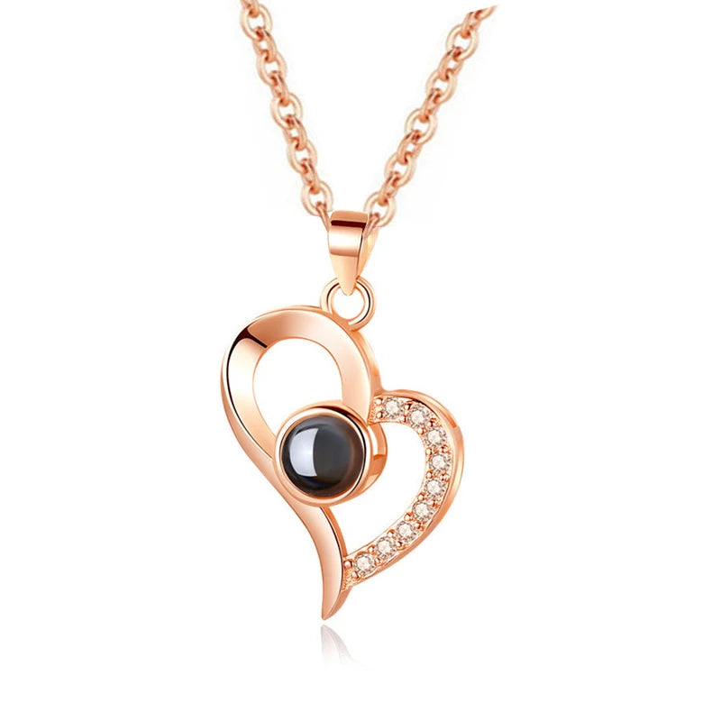 Love Heart Projection Necklace