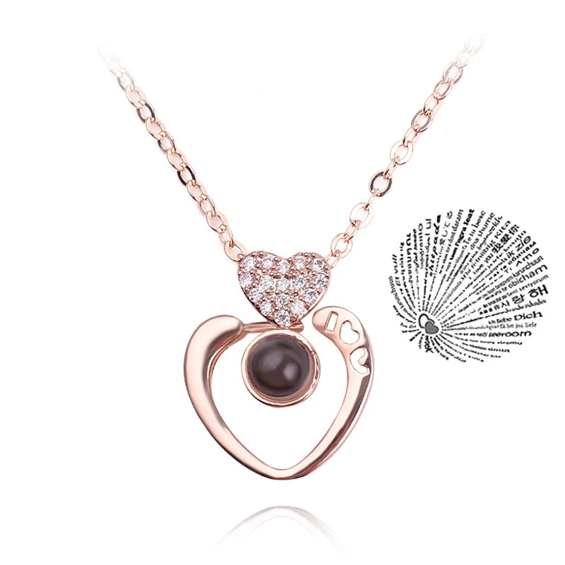 Love Heart Projection Necklace