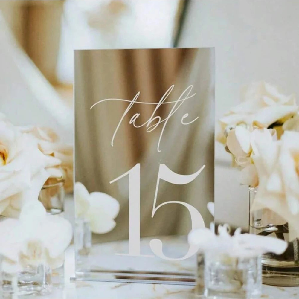 Gold Acrylic Wedding Table Numbers (1-25)