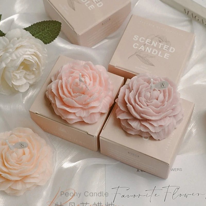 3D Peony Aromatherapy Candle Gift Set