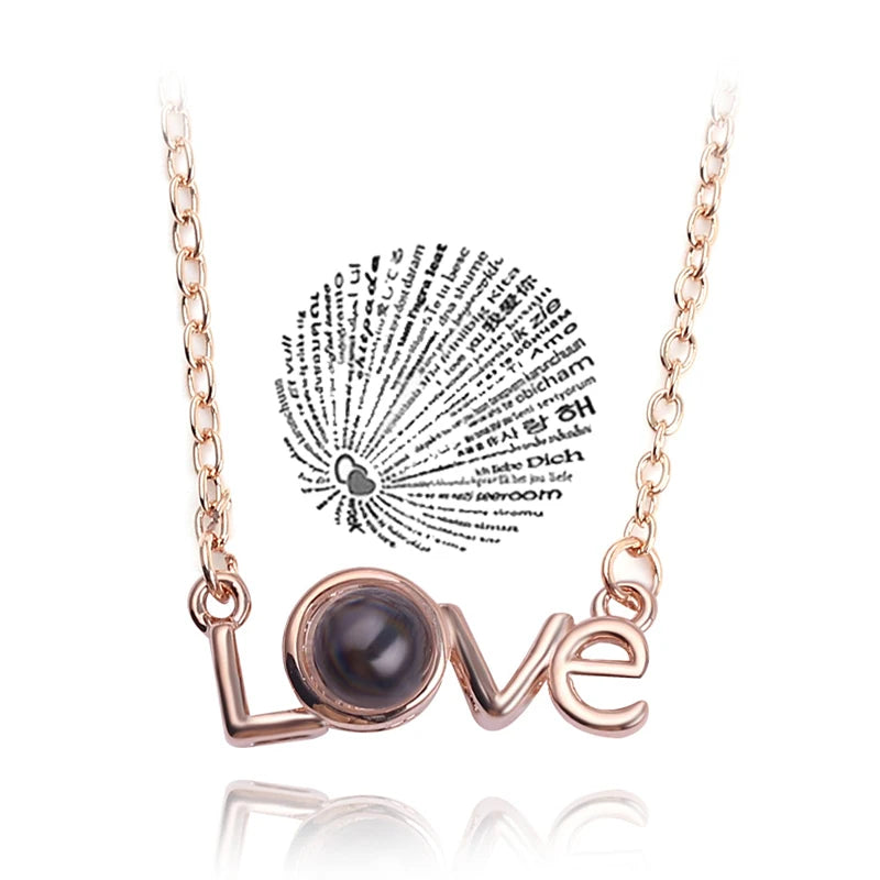 Love Heart Projection Necklace
